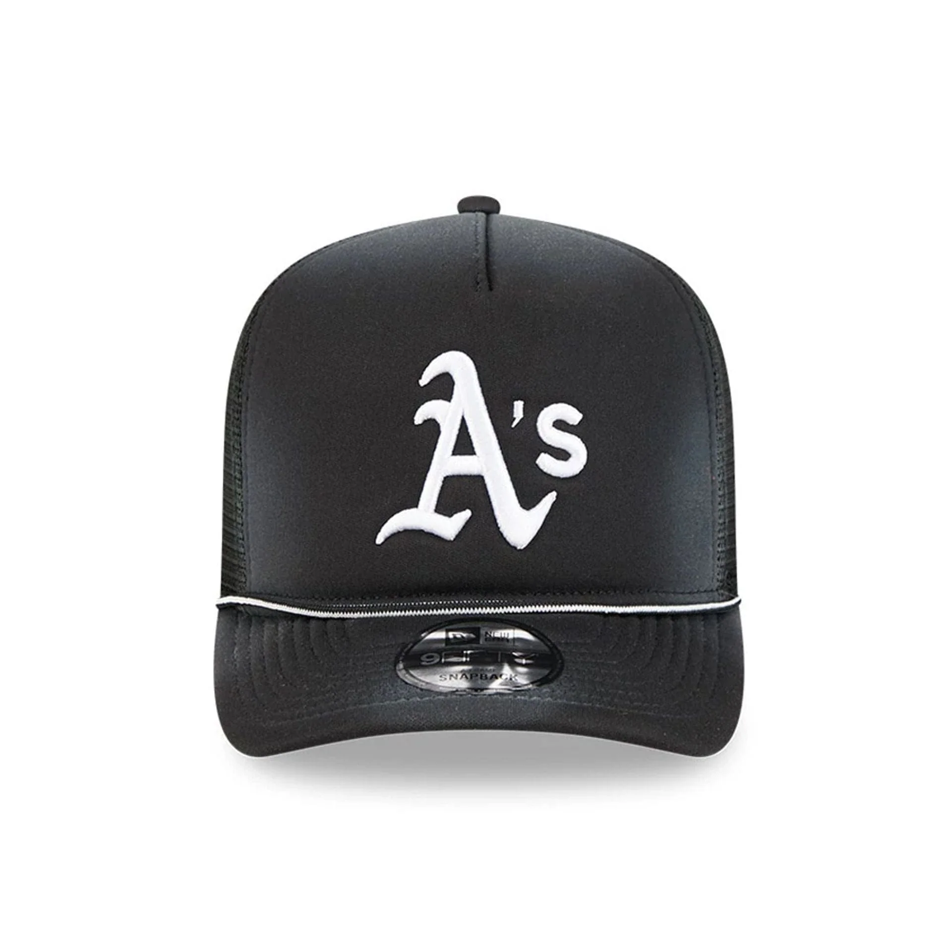 Athletics MLB Washed Black 9FIFTY A-Frame Trucker Adjustable Cap - Image 3