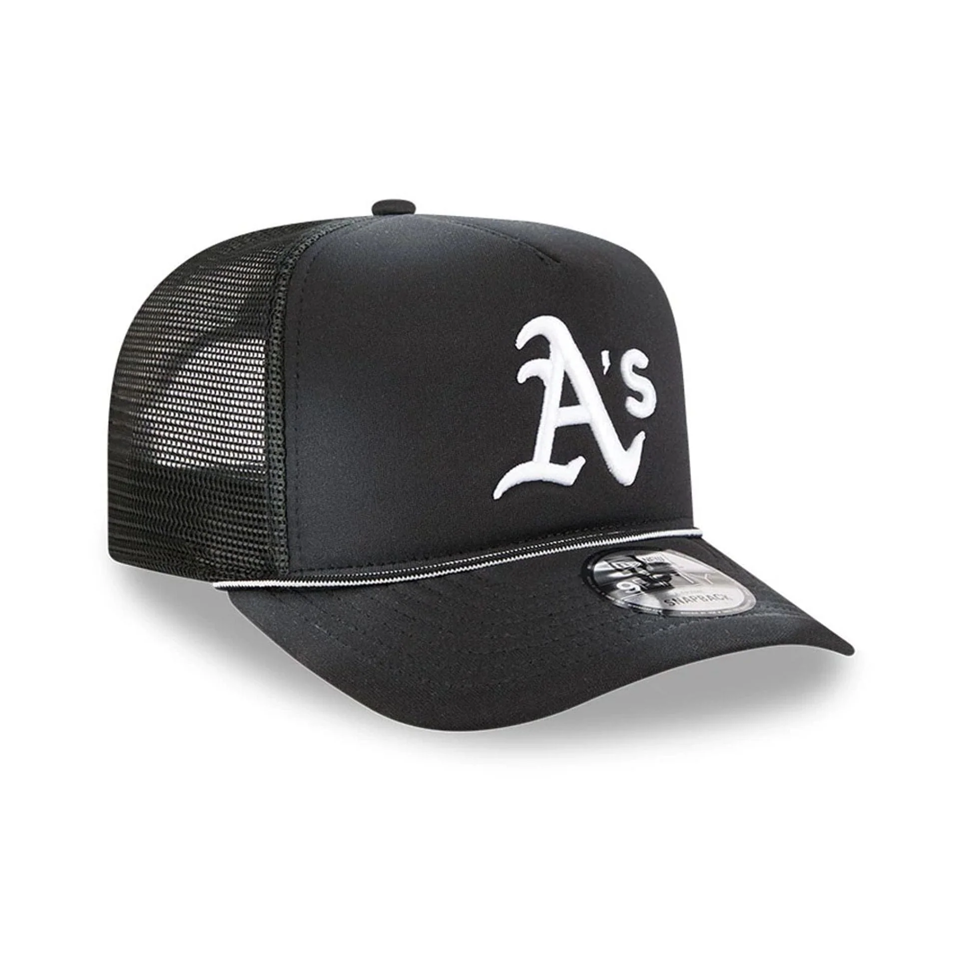 Athletics MLB Washed Black 9FIFTY A-Frame Trucker Adjustable Cap - Image 4
