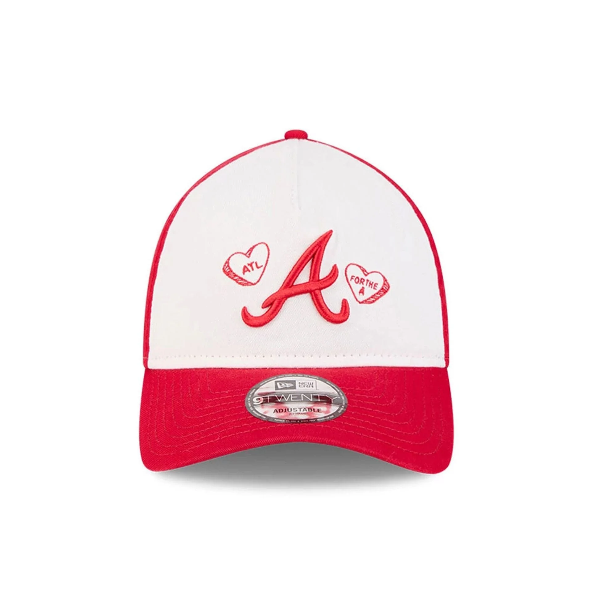 Atlanta Braves MLB Conversation Hearts Red 9TWENTY A-Frame Adjustable Cap - Image 3