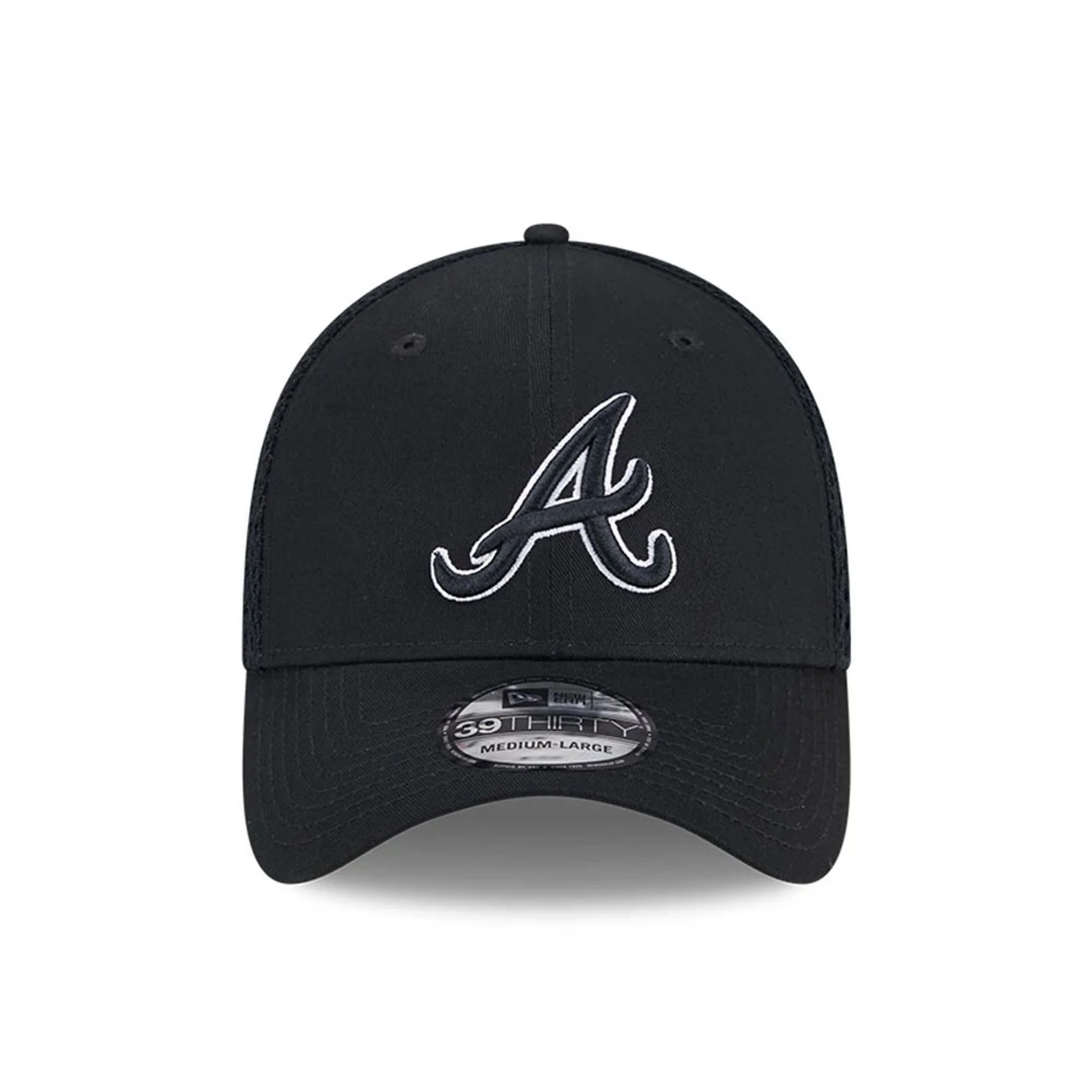 Atlanta Braves MLB Evergreen Neo Black 39THIRTY Stretch Fit Cap - Image 3