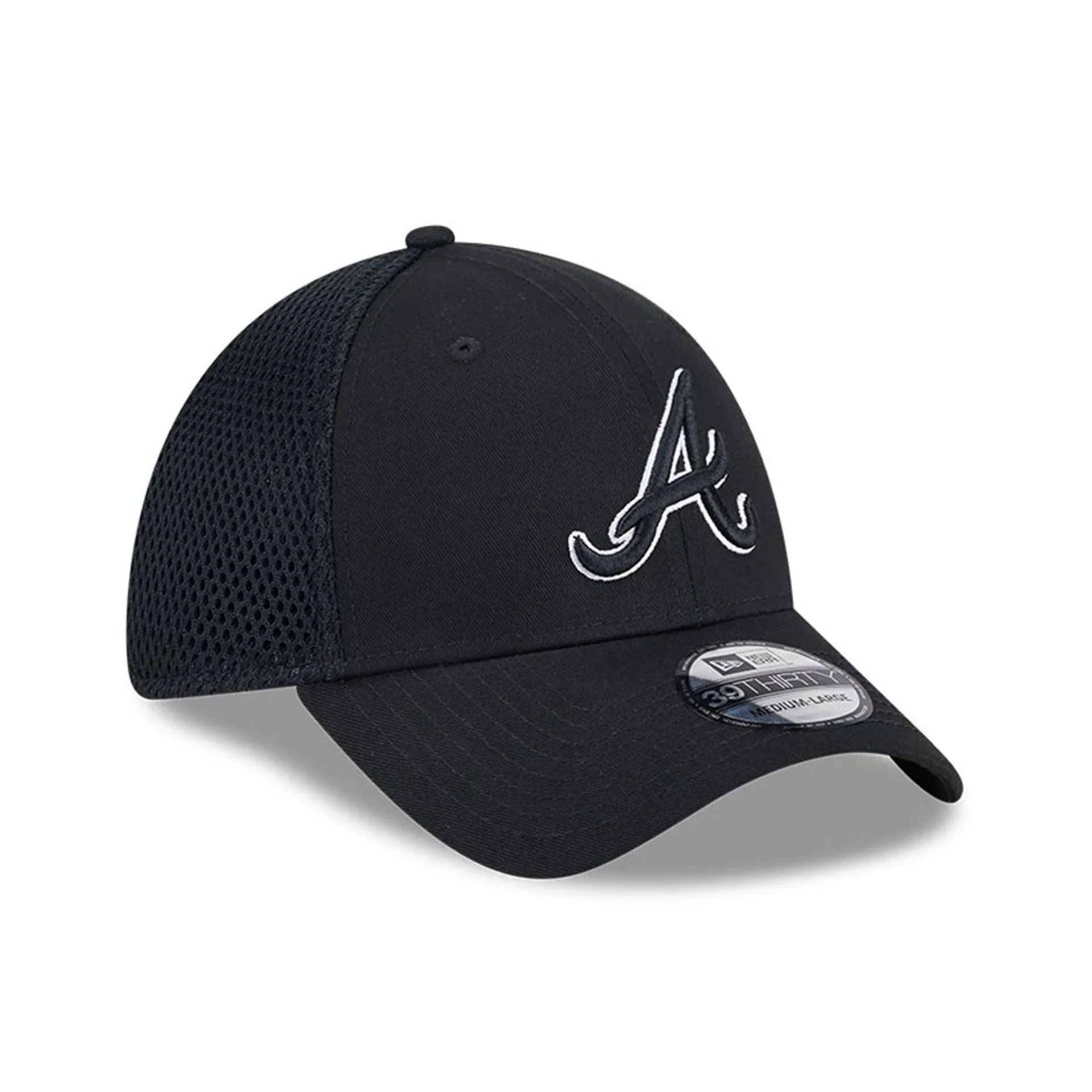 Atlanta Braves MLB Evergreen Neo Black 39THIRTY Stretch Fit Cap - Image 4