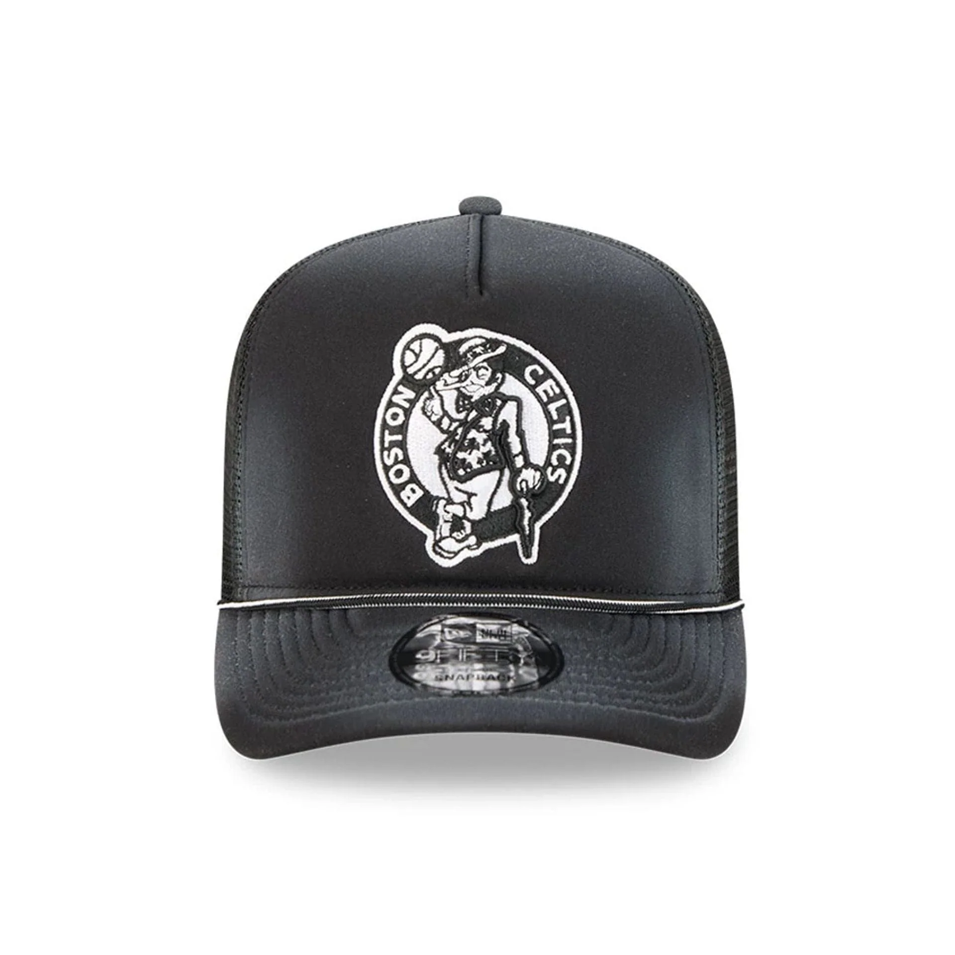 Boston Celtics NBA Washed Black 9FIFTY A-Frame Trucker Adjustable Cap - Image 3