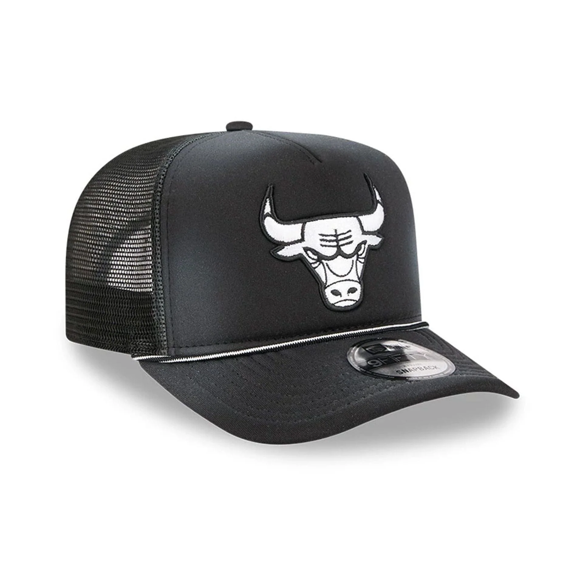 Chicago Bulls NBA Washed Black 9FIFTY A-Frame Trucker Adjustable Cap - Image 4