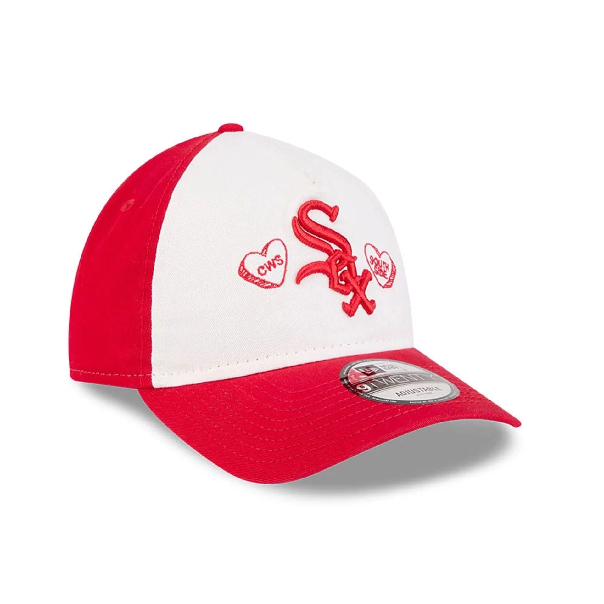 Chicago White Sox MLB Conversation Hearts Red 9TWENTY A-Frame Adjustable Cap - Image 4