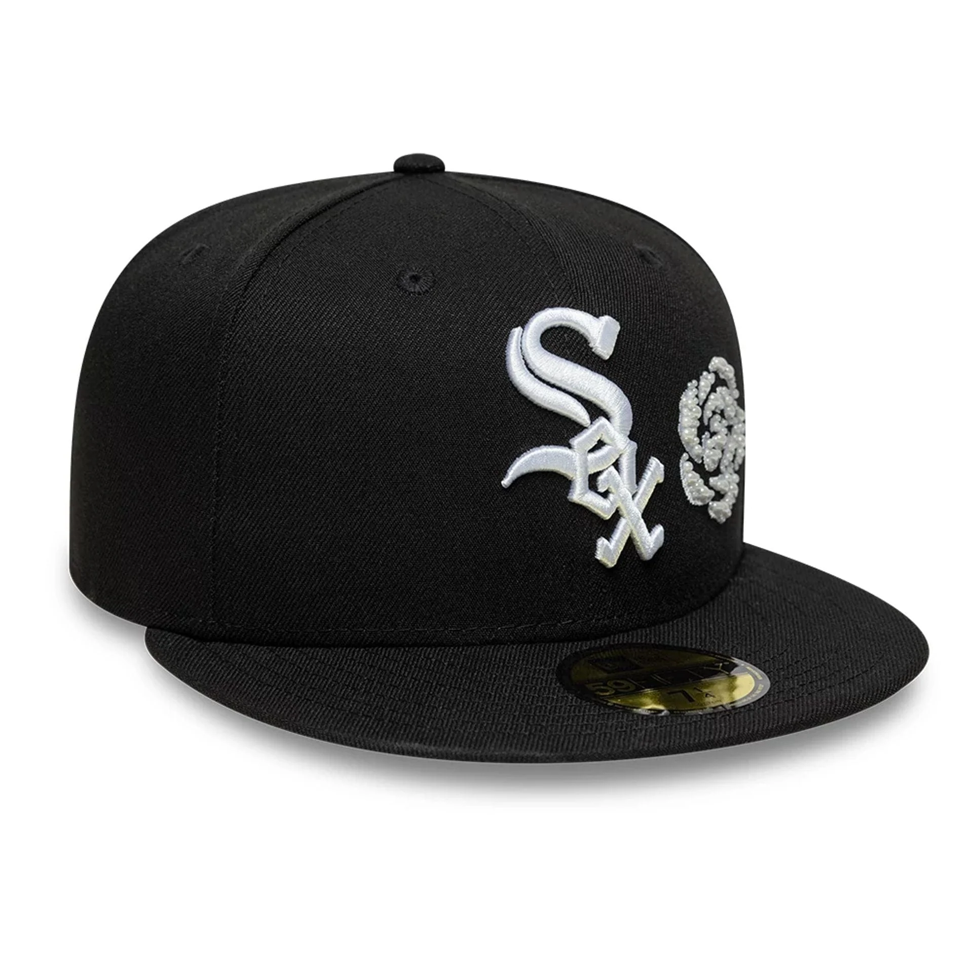 Chicago White Sox MLB Faux Pearl Icon Black 59FIFTY Fitted Cap - Image 3