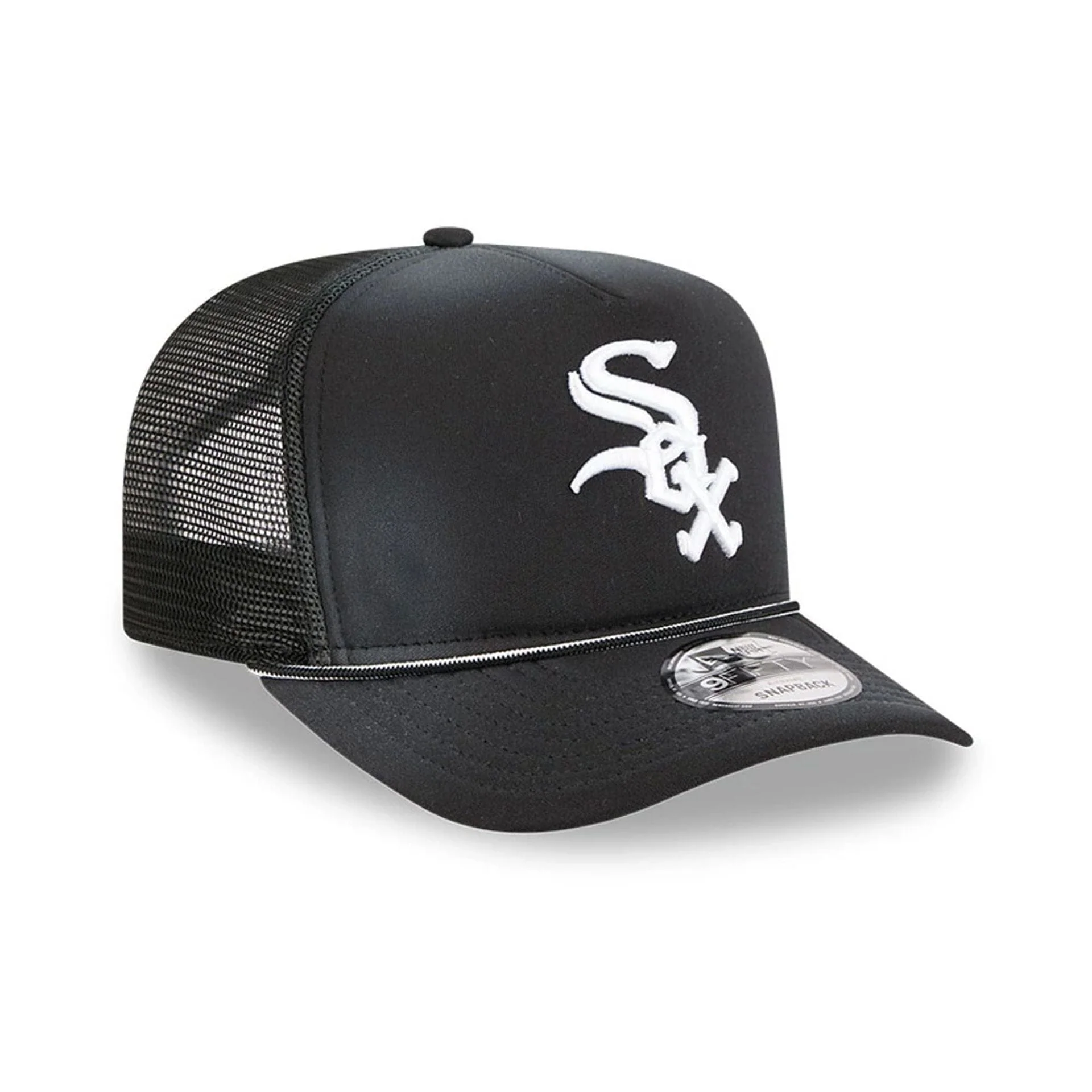 Chicago White Sox MLB Washed Black 9FIFTY A-Frame Trucker Adjustable Cap - Image 4
