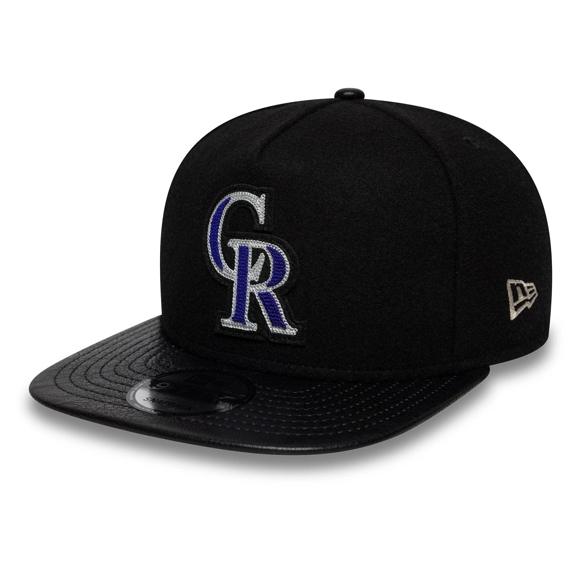 Colorado Rockies MLB Wool Letterman Black 9FIFTY A-Frame Snapback Adjustable Cap - Image 4