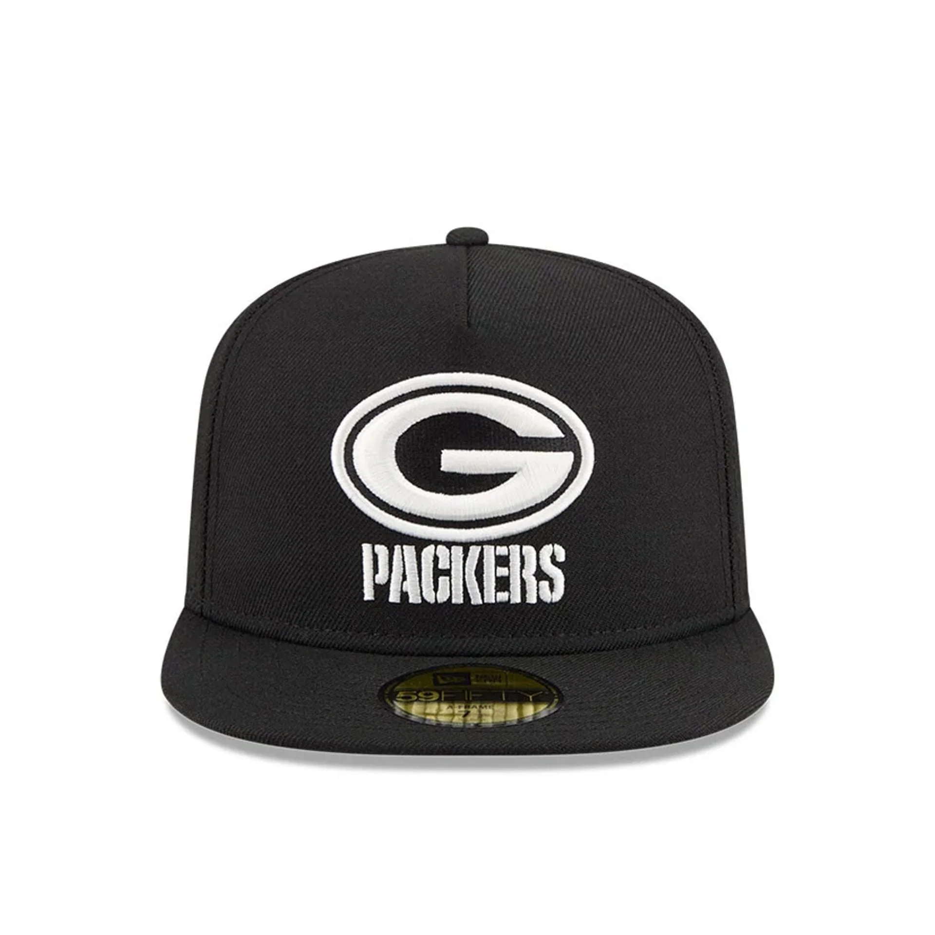 Green Bay Packers NFL Chiseled Embroidery Black 59FIFTY A-Frame Fitted Cap - Image 4