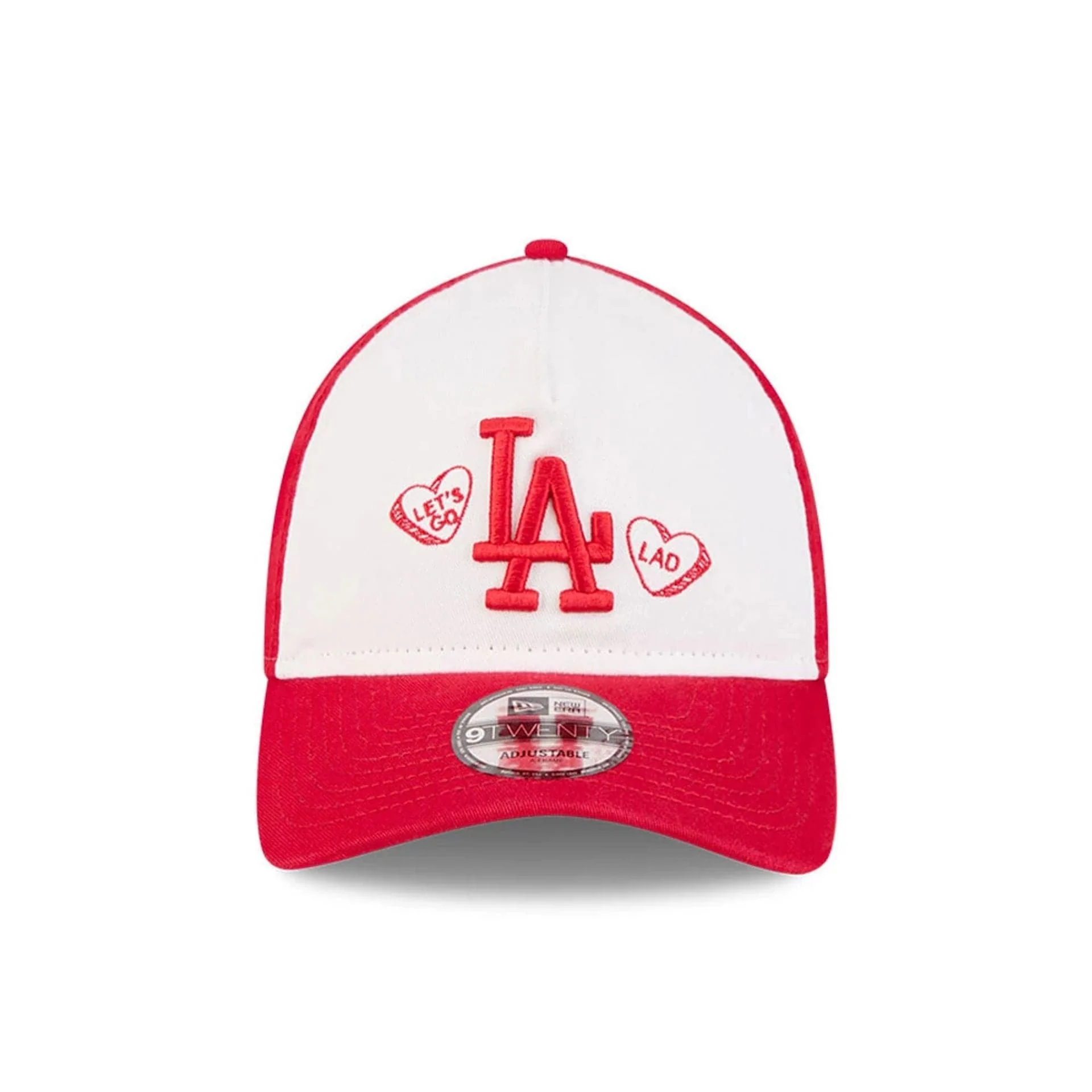 LA Dodgers MLB Conversation Hearts Red 9TWENTY A-Frame Adjustable Cap - Image 3