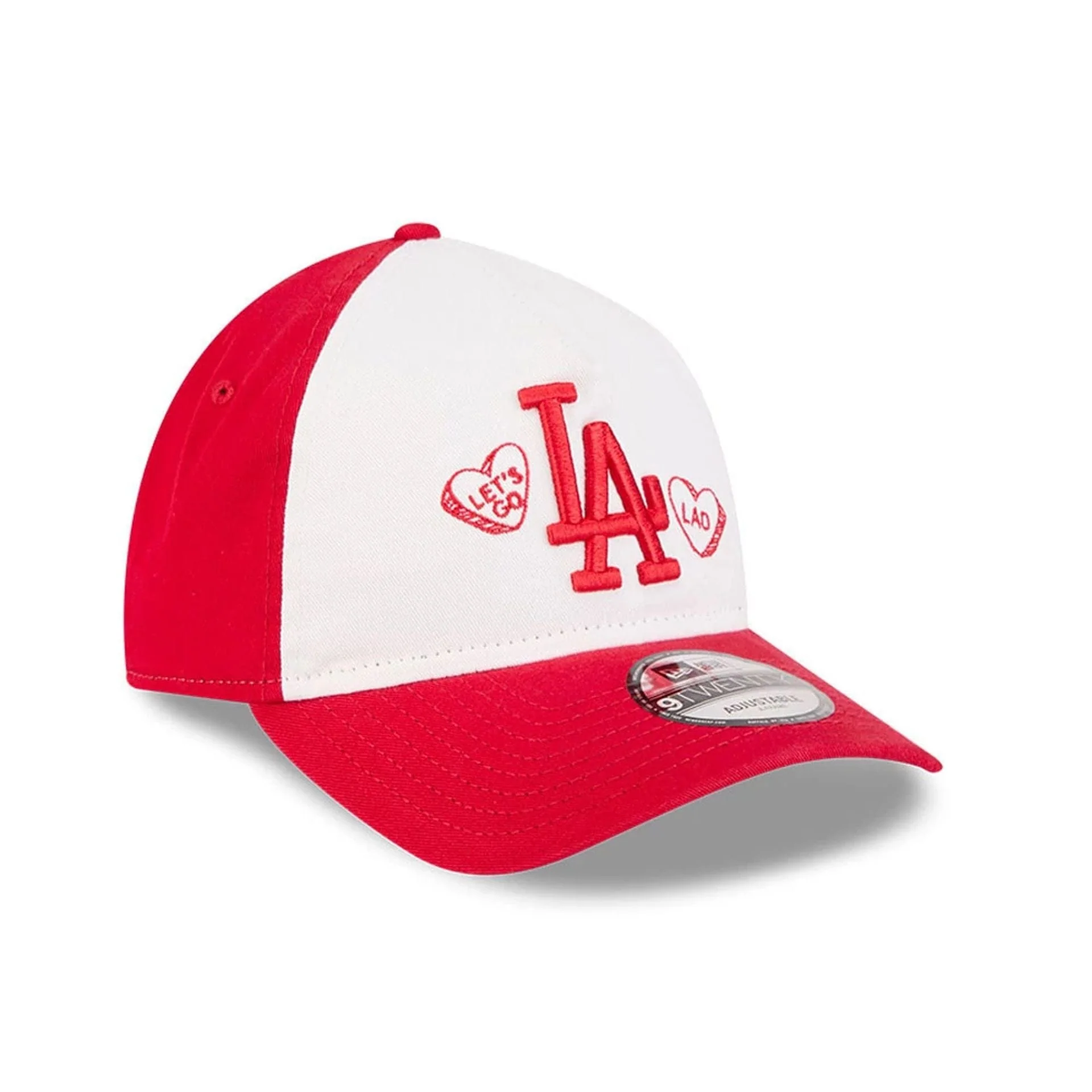 LA Dodgers MLB Conversation Hearts Red 9TWENTY A-Frame Adjustable Cap - Image 4