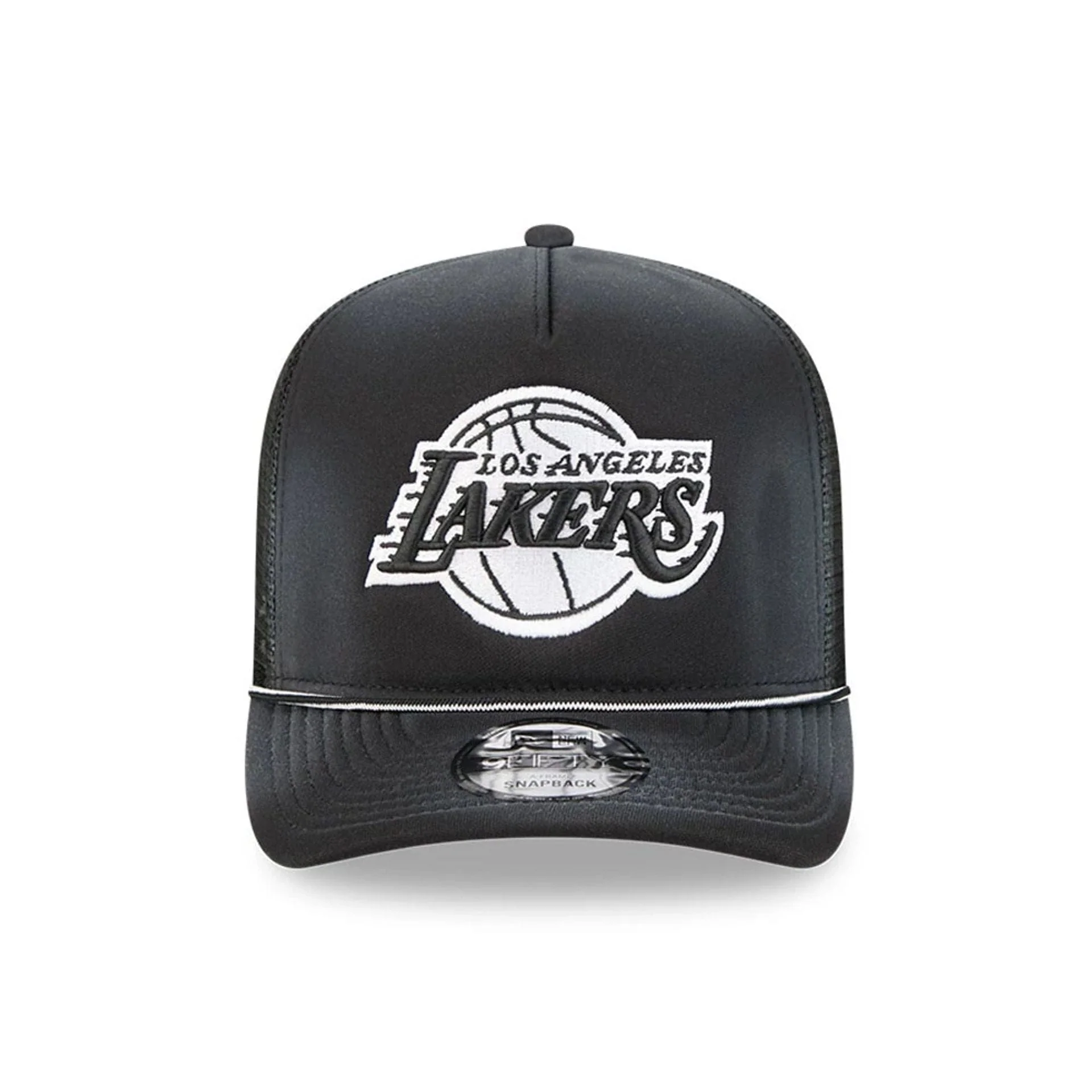 LA Lakers NBA Washed Black 9FIFTY A-Frame Trucker Adjustable Cap - Image 3