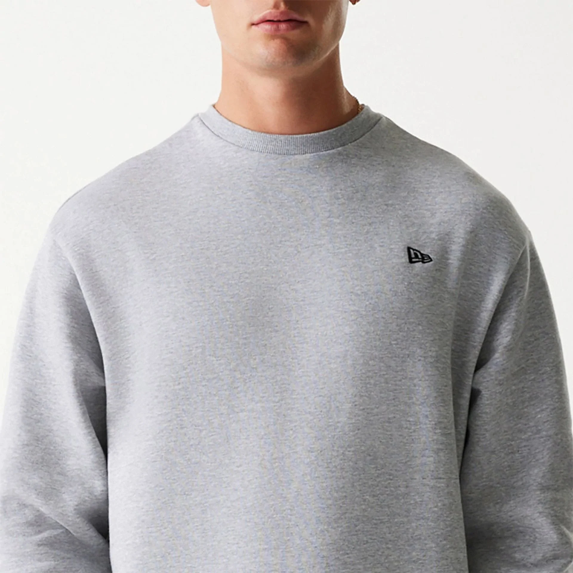New Era Essential Grey Oversized Crewneck Sweater - Image 3