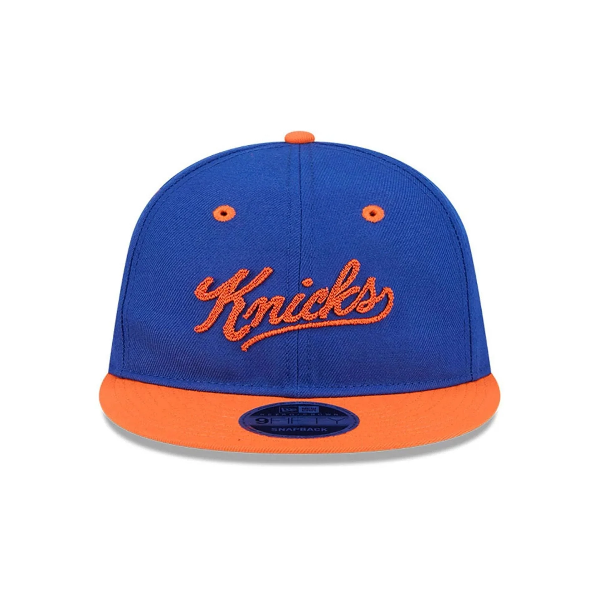 New York Knicks NBA Chainstitch Script Blue Retro Crown 9FIFTY Adjustable Cap - Image 3