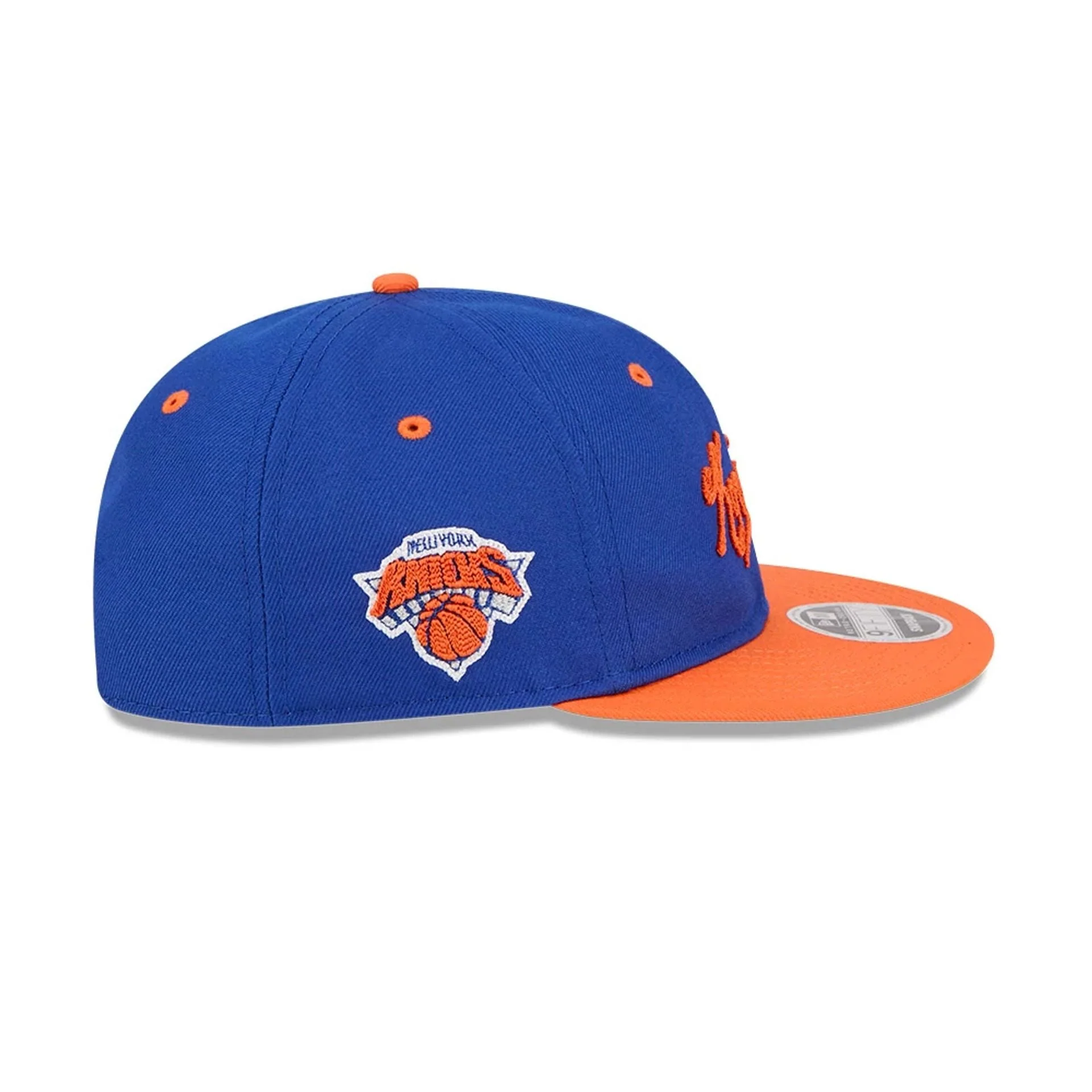 New York Knicks NBA Chainstitch Script Blue Retro Crown 9FIFTY Adjustable Cap - Image 5