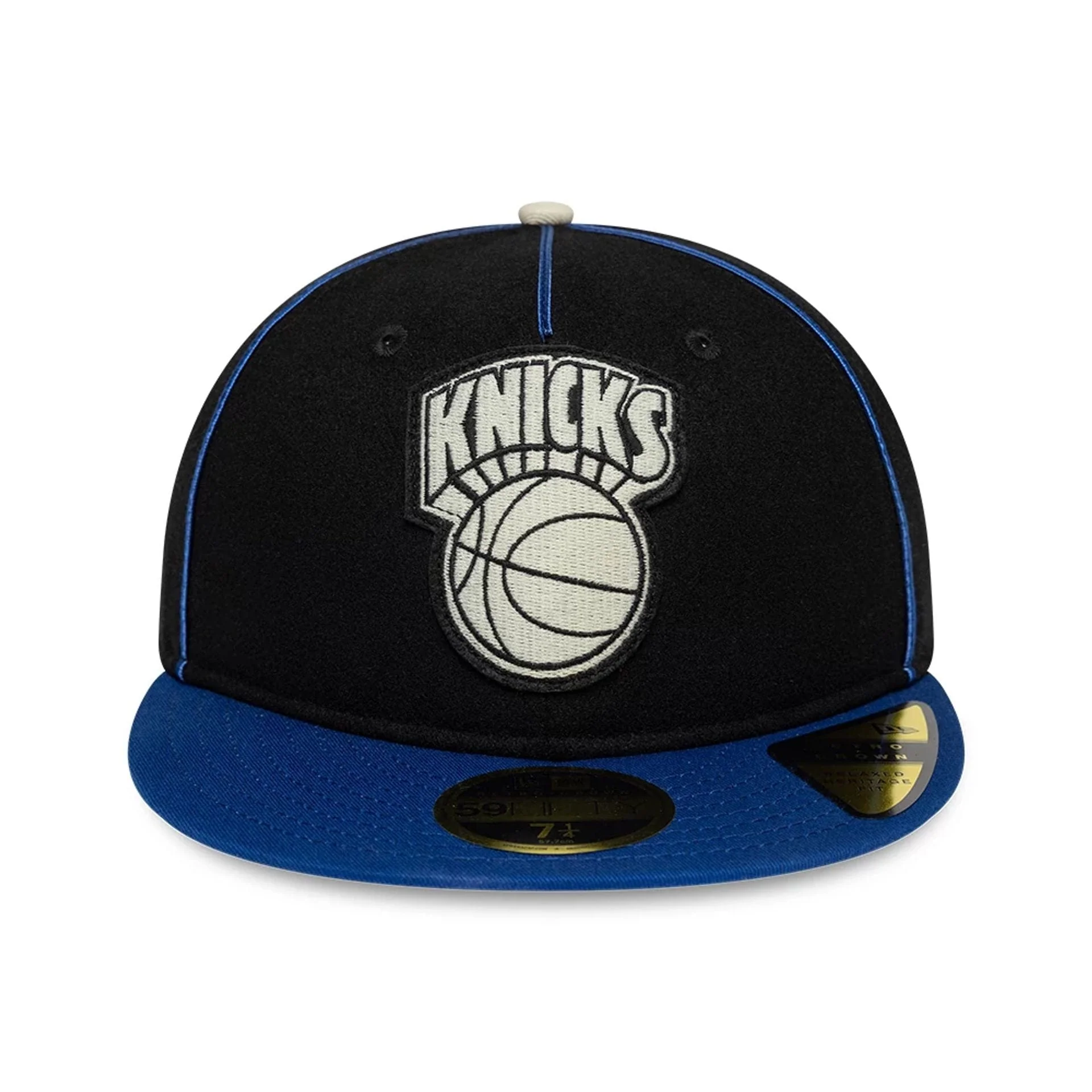 New York Knicks NBA Felt Logo Dark Blue Retro Crown 59FIFTY Fitted Cap - Image 3