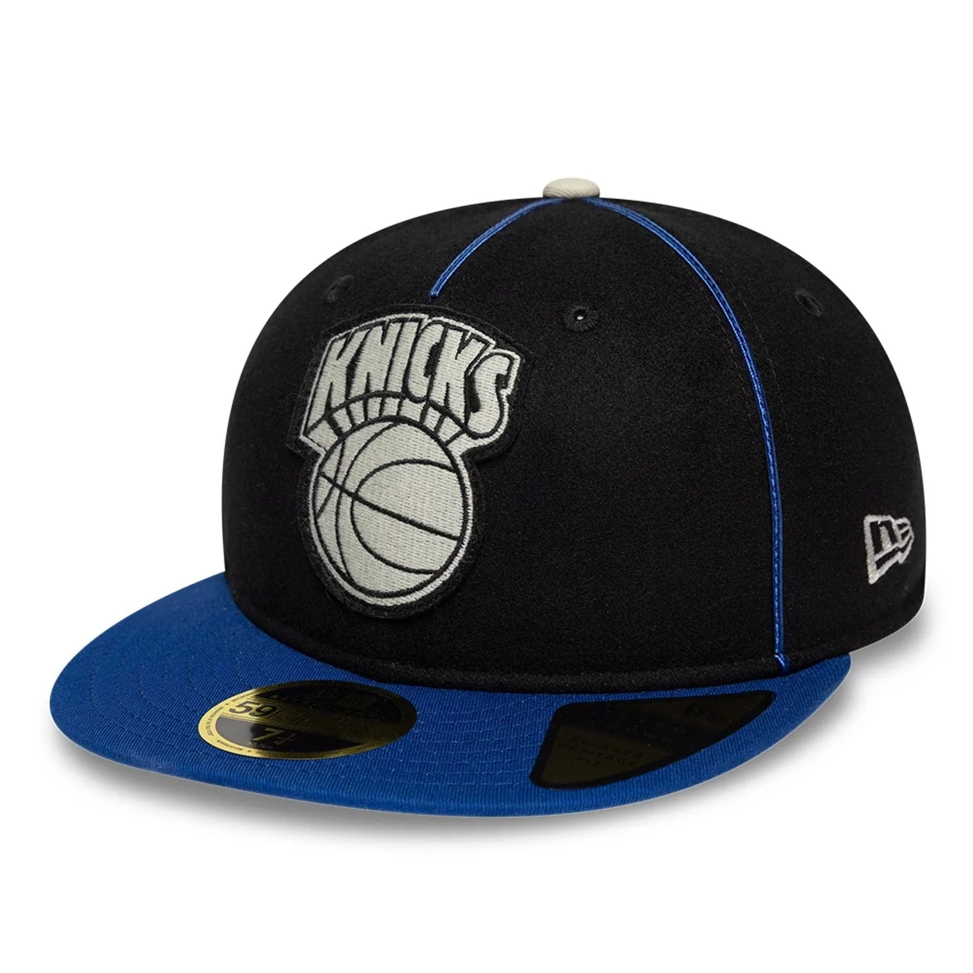 New York Knicks NBA Felt Logo Dark Blue Retro Crown 59FIFTY Fitted Cap - Image 4