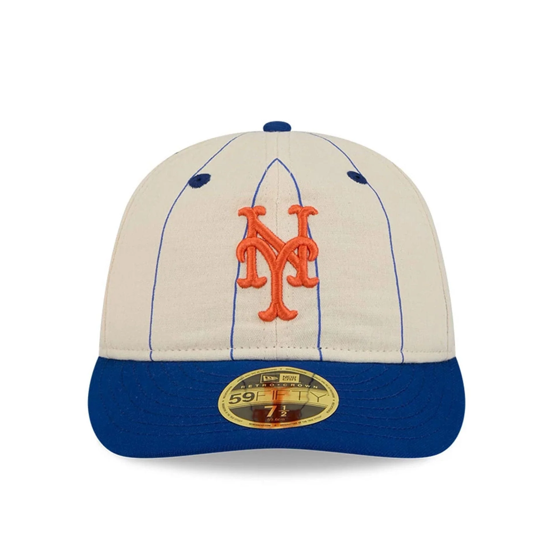 New York Mets MLB Linen Blue Retro Crown 59FIFTY Fitted Cap - Image 3