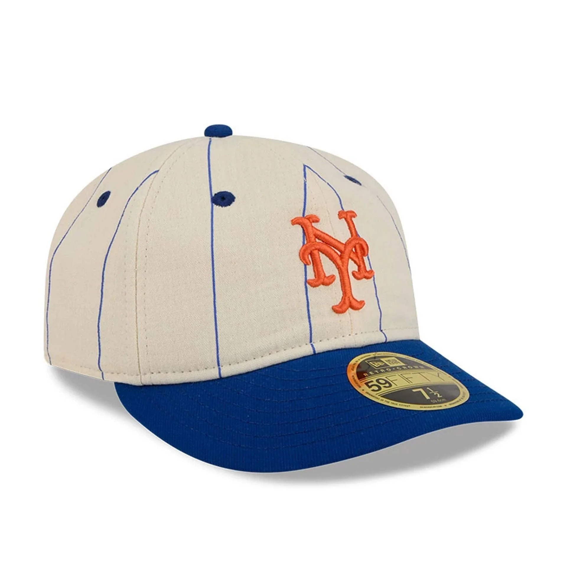 New York Mets MLB Linen Blue Retro Crown 59FIFTY Fitted Cap - Image 4