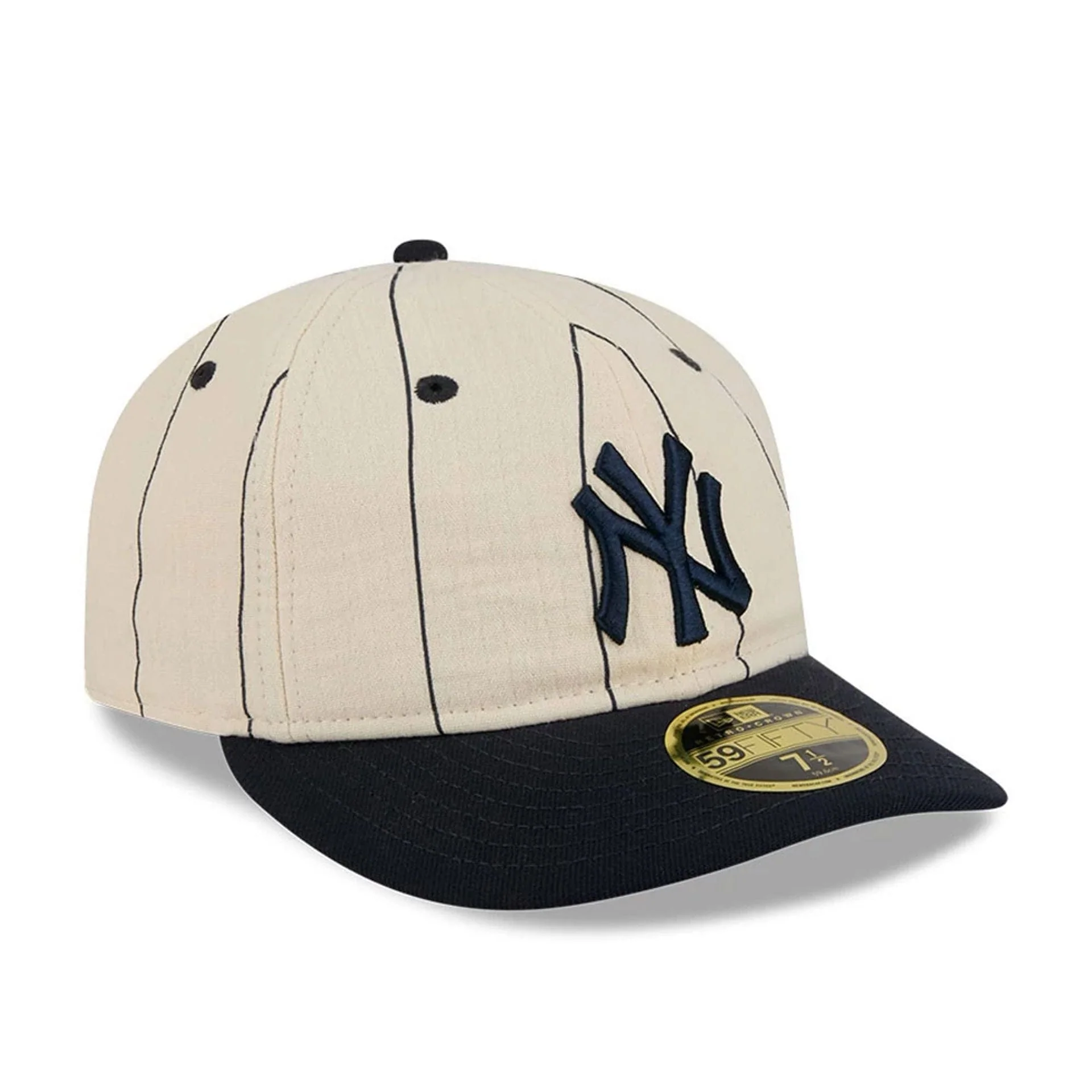 New York Yankees MLB Linen Navy Retro Crown 59FIFTY Fitted Cap - Image 4