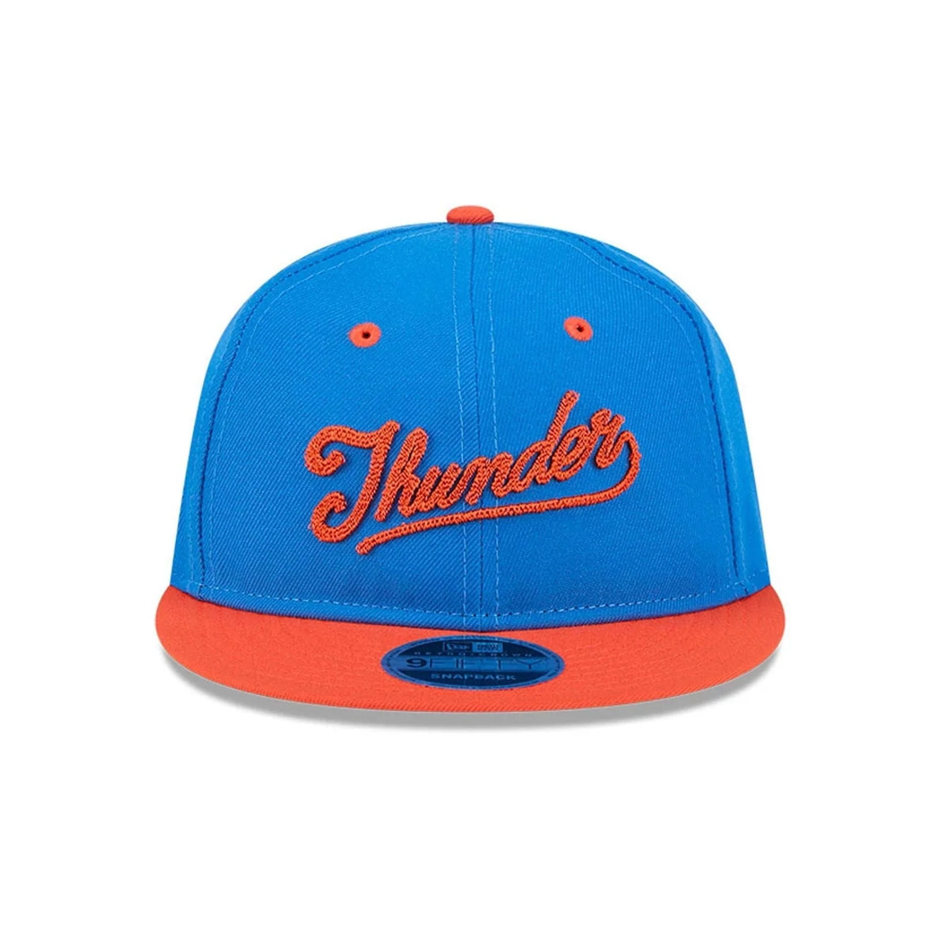OKC Thunder NBA Chainstitch Script Blue Retro Crown 9FIFTY Adjustable Cap - Image 3
