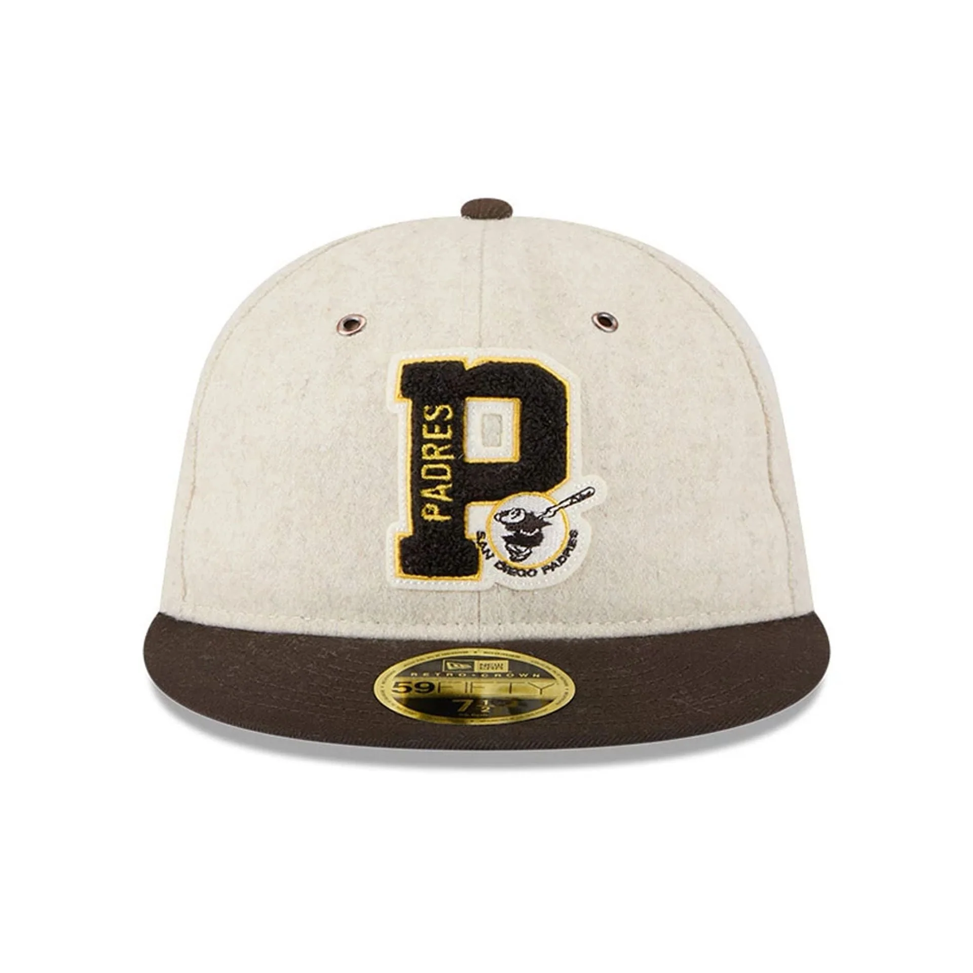 San Diego Padres MLB Wool Letterman Beige Retro Crown 59FIFTY Fitted Cap - Image 3